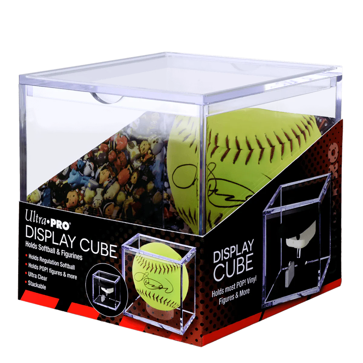 Softball & Figurine Clear Display Cube - Image 3