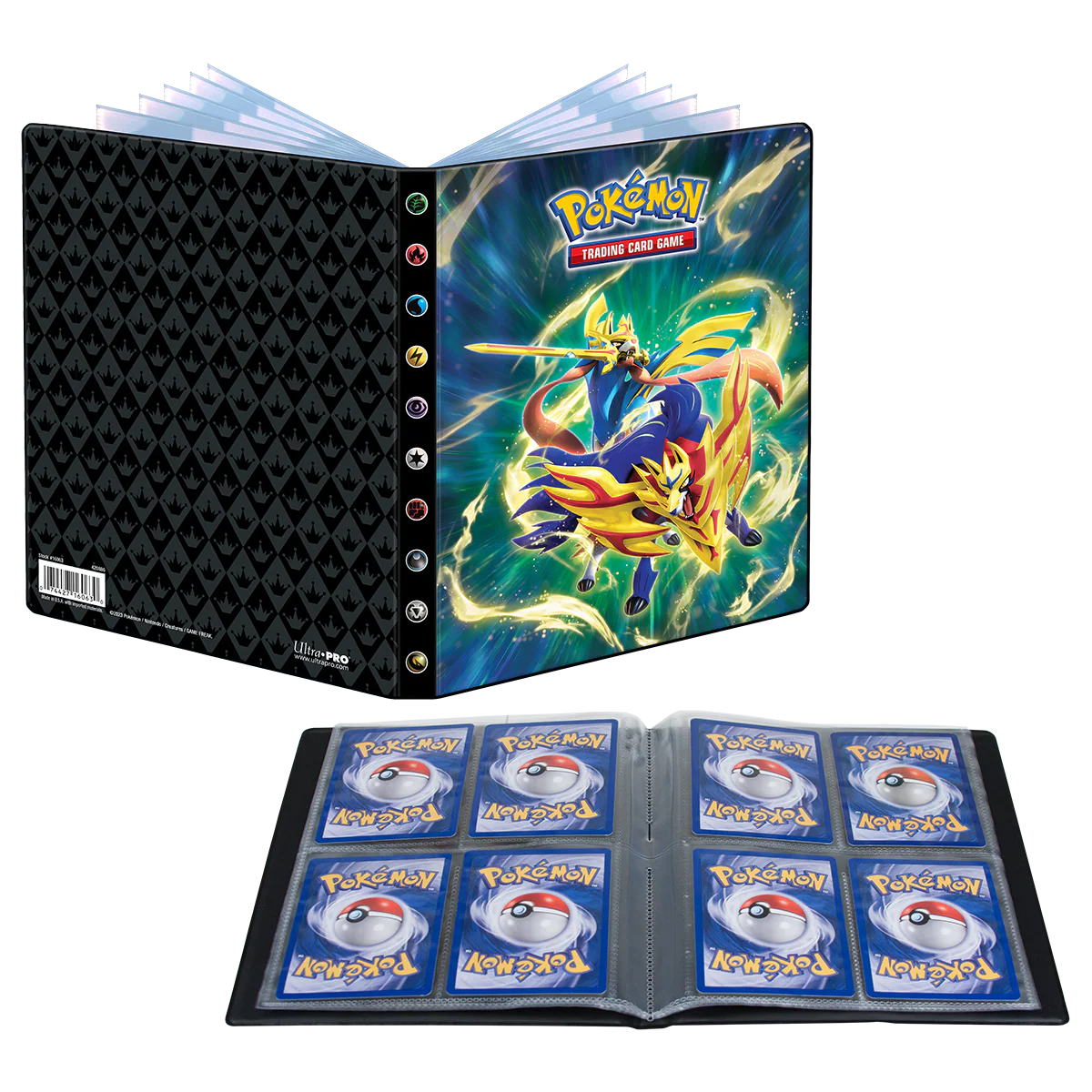 Sword and Shield 12.5 Crowned Sword Zacian and Crowned Shield Zamazenta 4-Pocket Portfolio for Pokémon - Image 2