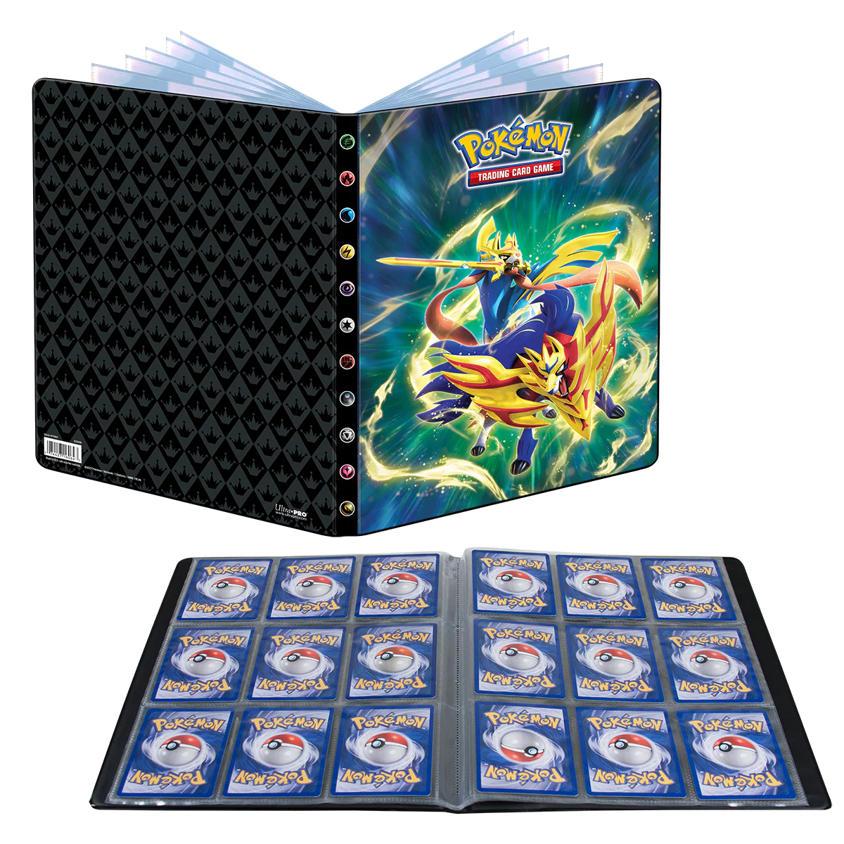 Sword and Shield 12.5 Crowned Sword Zacian and Crowned Shield Zamazenta 9-Pocket Portfolio for Pokémon - Image 2