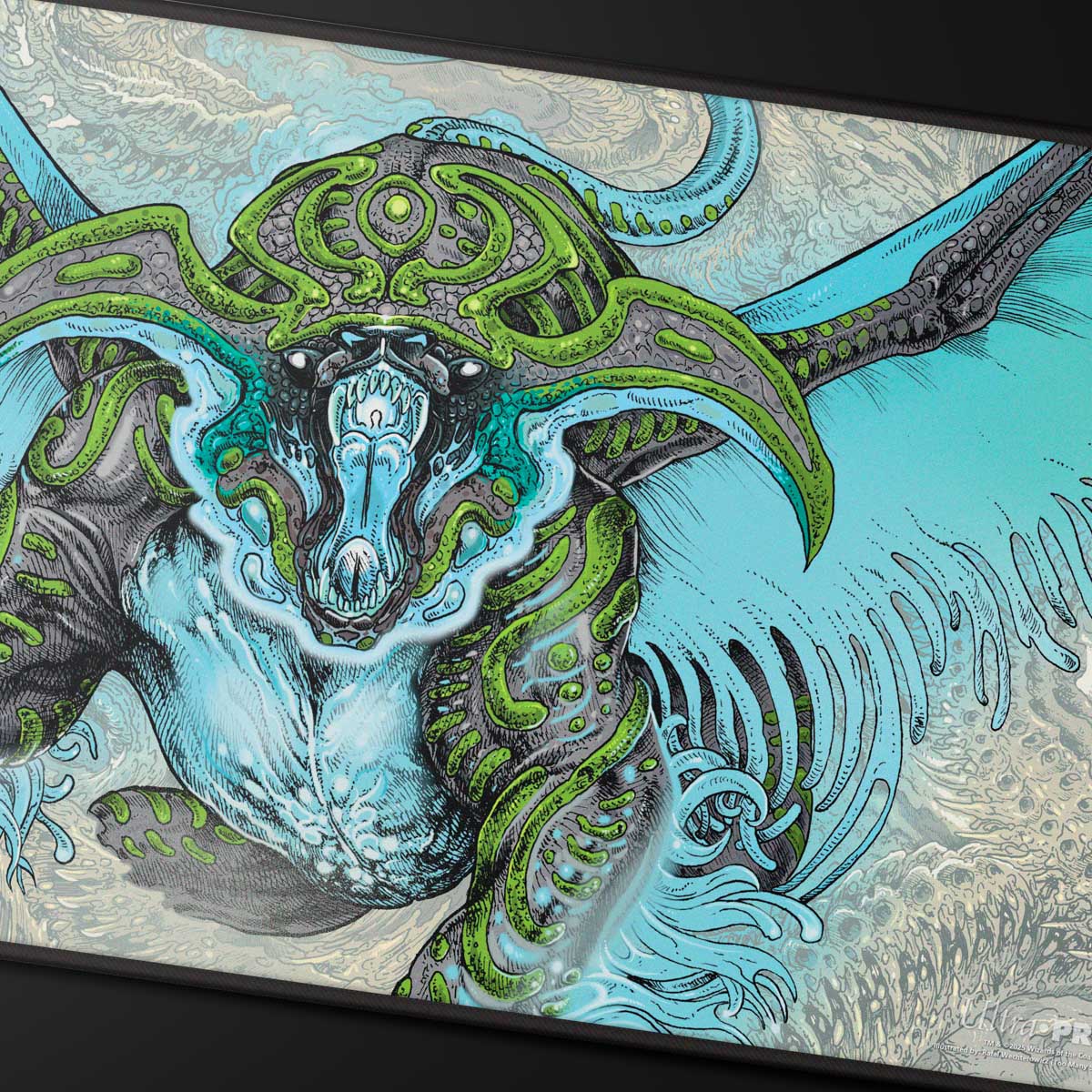 Tarkir Dragonstorm Ureni, the Song Unending Black Stitched Playmat for Magic: The Gathering - Image 2
