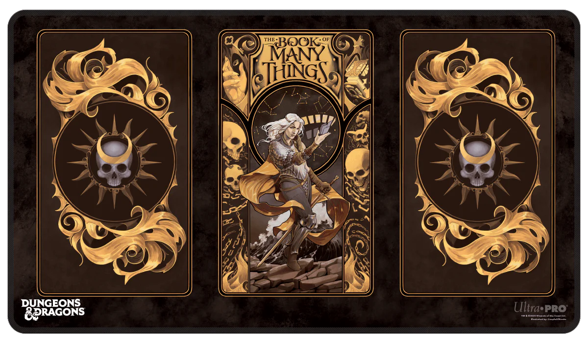 Deck of Many Things Black Stitched Standard Gaming Playmat for Dungeons & Dragons