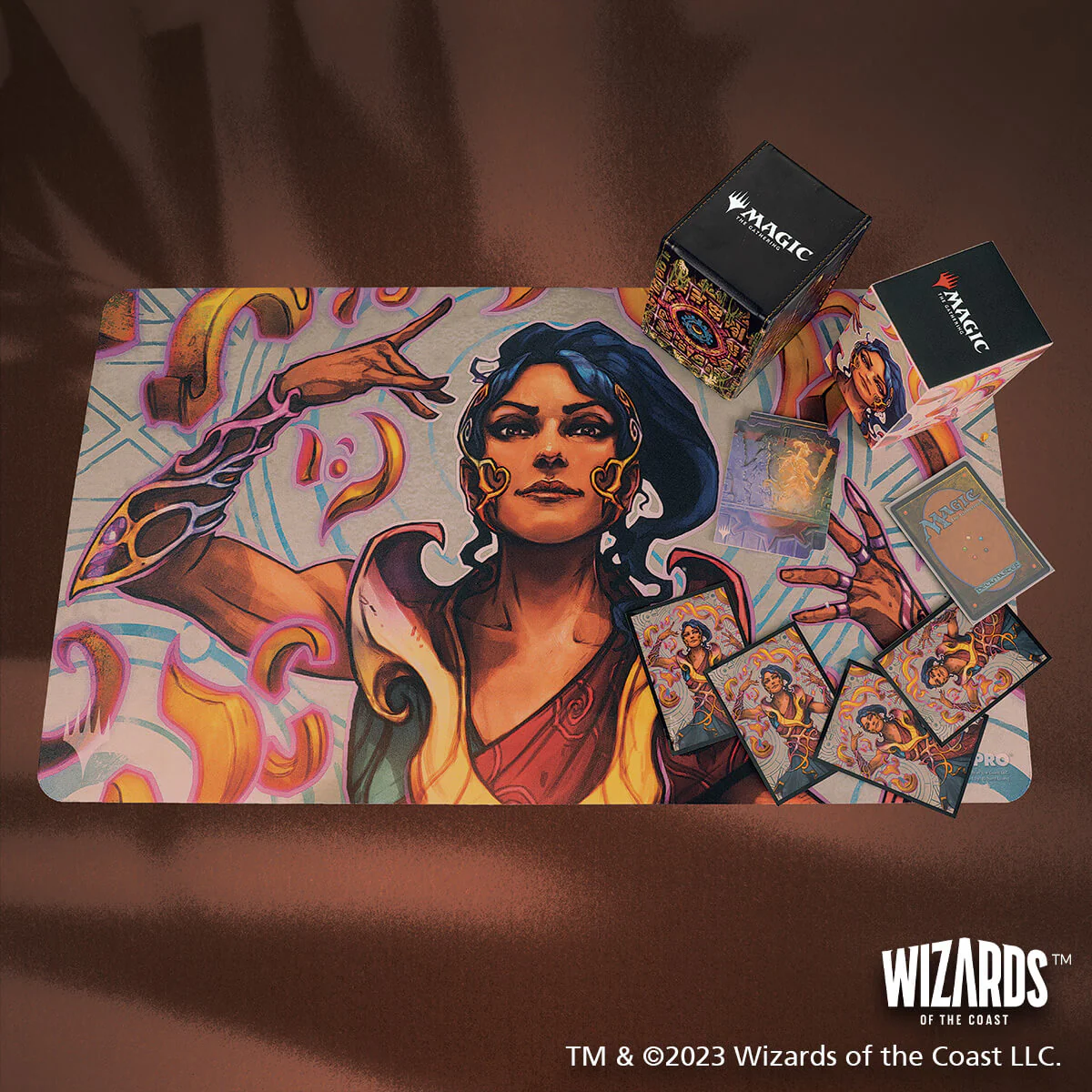 The Lost Caverns of Ixalan Saheeli, the Sun’s Brilliance Standard Gaming Playmat for Magic: The Gathering - Image 5