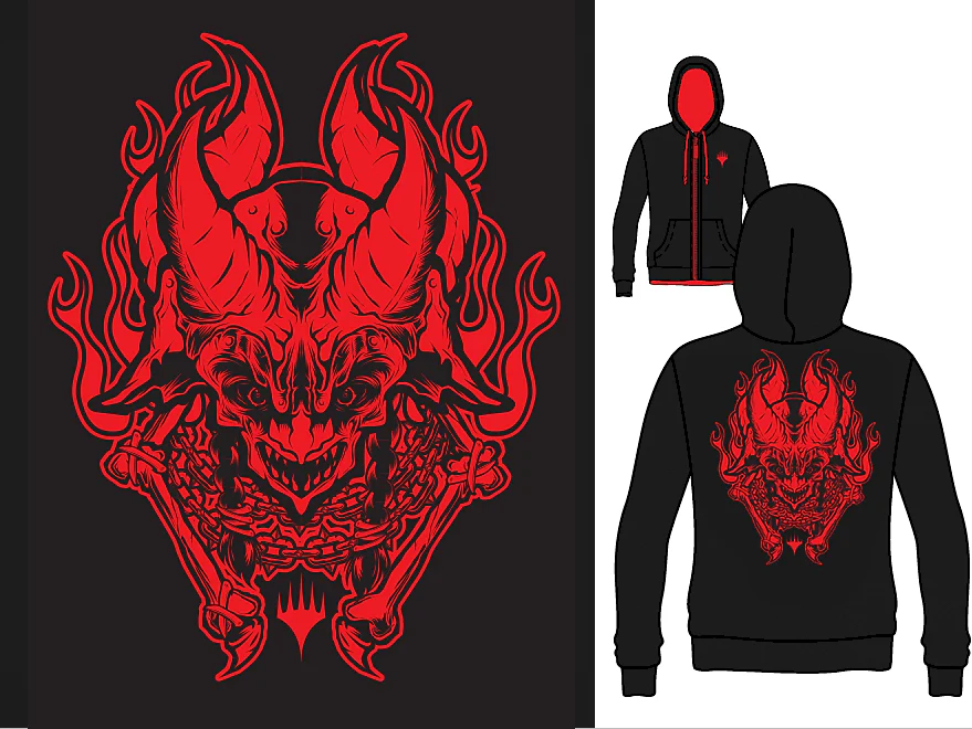 Two-Tone Black/Red Custom Magic: The Gathering Hoodie