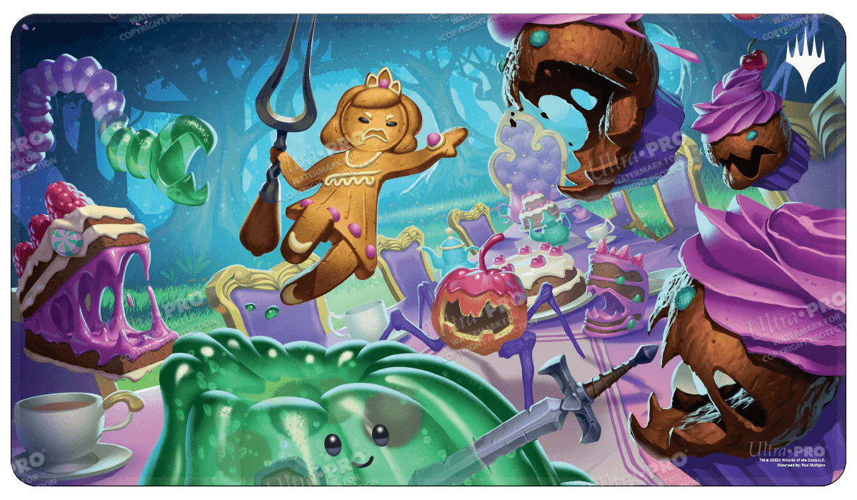 Wilds of Eldraine Food Fight White Stitched Standard Gaming Playmat for Magic: The Gathering